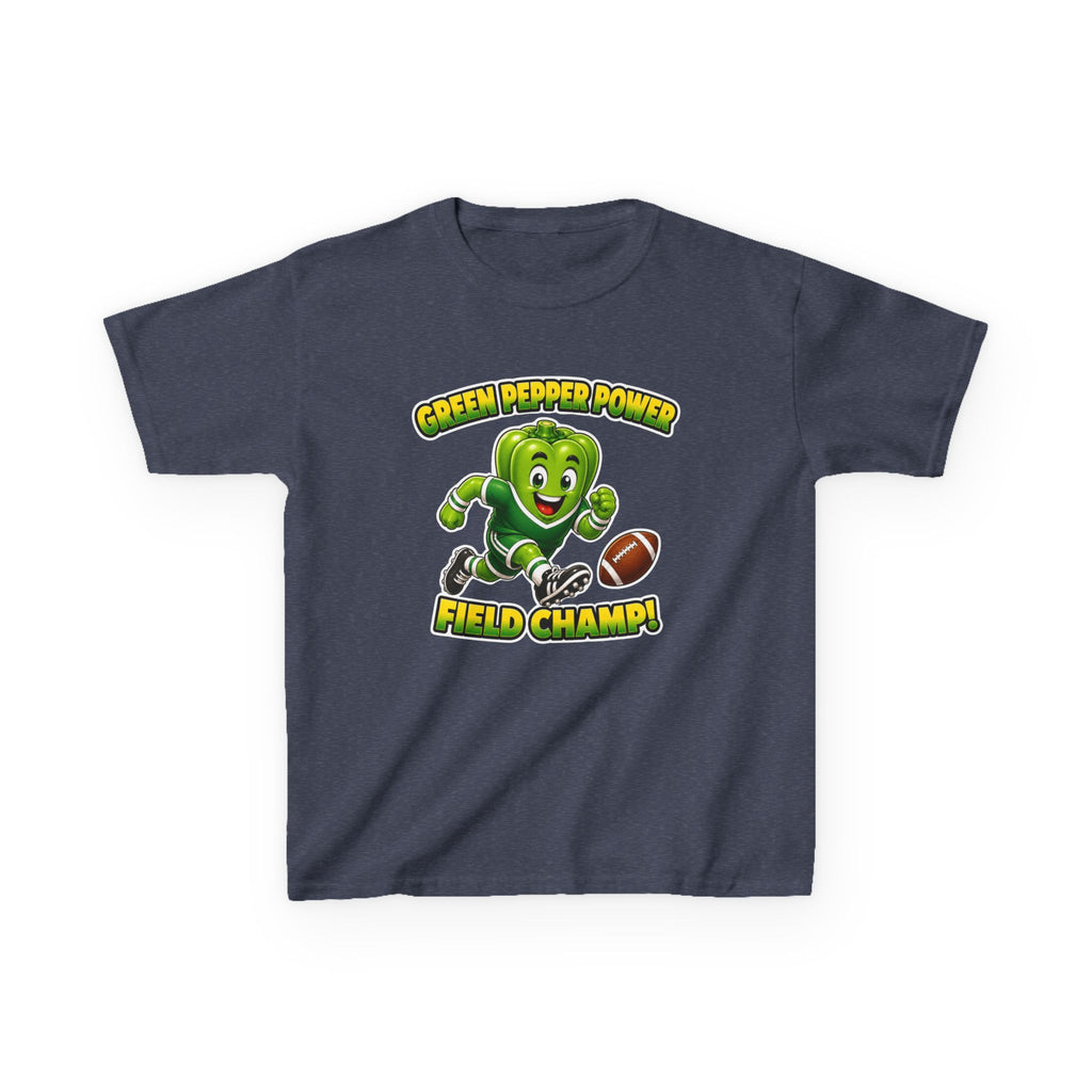 Kids Football T-Shirt — 'Green Pepper Power' Field Champ Graphic Tee