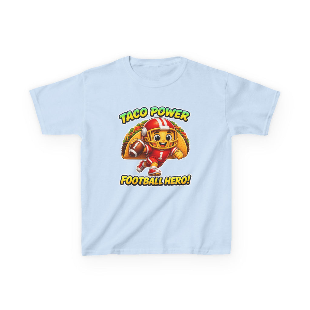 Kids Football T-Shirt — 'Taco Power' Football Hero Graphic Tee
