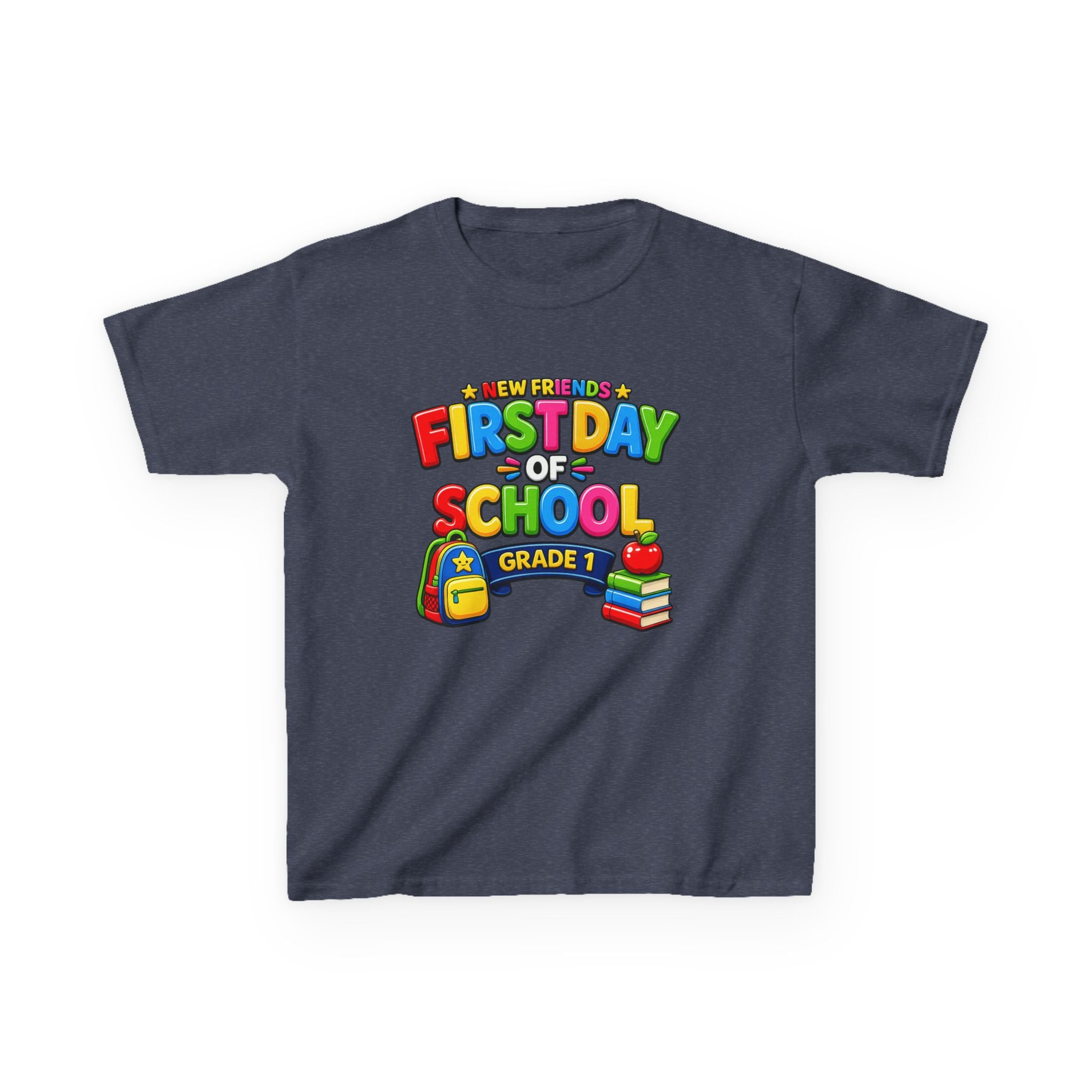 Kids School T-Shirt — 'Grade 1' First Day of School Back-to-School Graphic Tee
