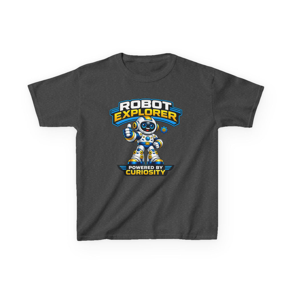 Robot Explorer Kids T‑Shirt — "Powered by Curiosity" Graphic Tee