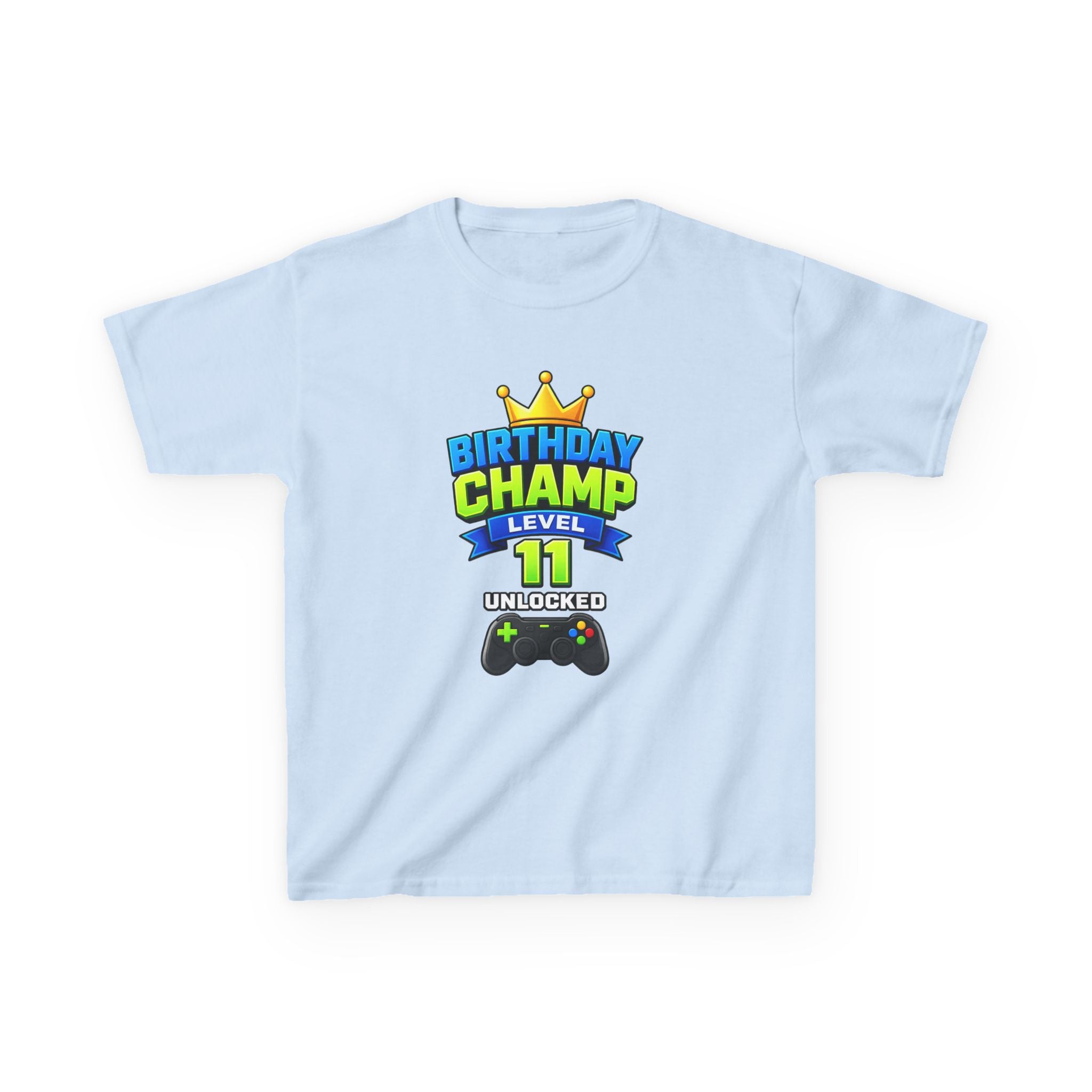Kids T-Shirt – Birthday Champ Level 11 Unlocked Gaming Tee