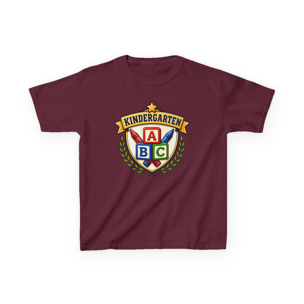 Kids Kindergarten T-Shirt — 'ABC Crest' First Day of School Graphic Tee