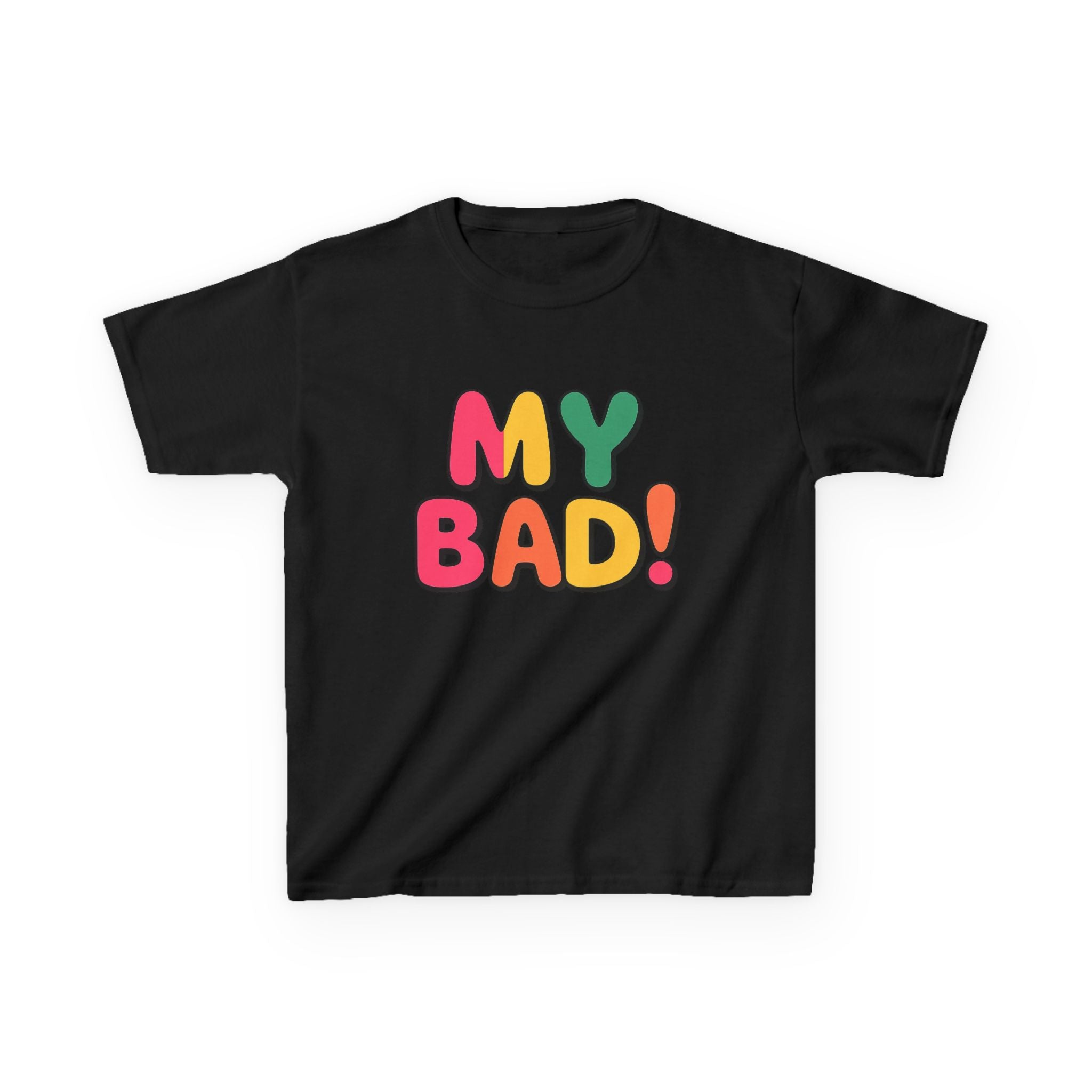 Kids Funny T-Shirt — 'My Bad!' Colorful Retro Graphic Tee