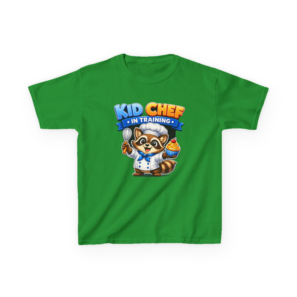 Kids Chef T-Shirt — 'Kid Chef in Training' Raccoon Cooking Graphic Tee