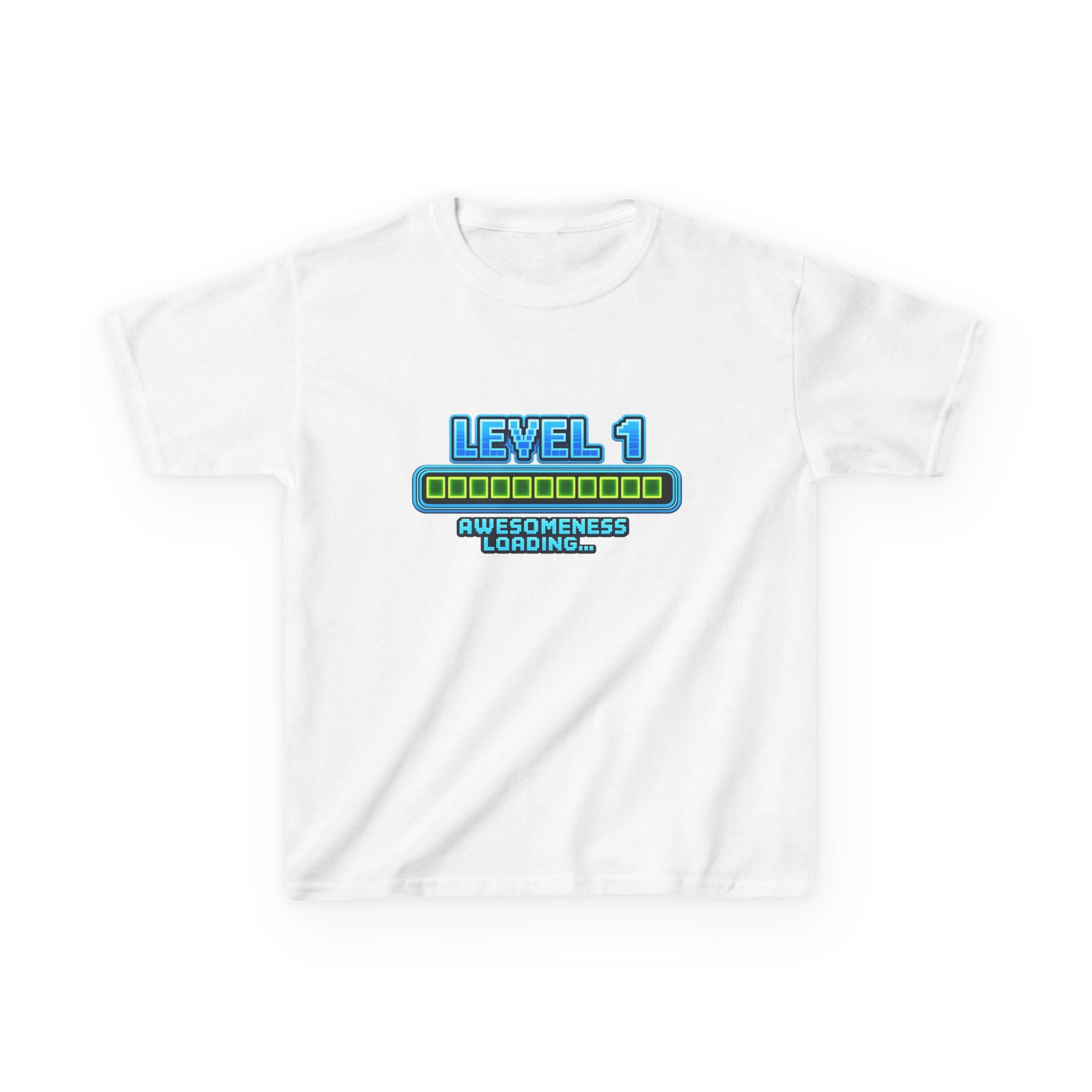 Kids Gaming T-Shirt — 'Level 1 Awesomeness Loading' Gamer Birthday Graphic Tee