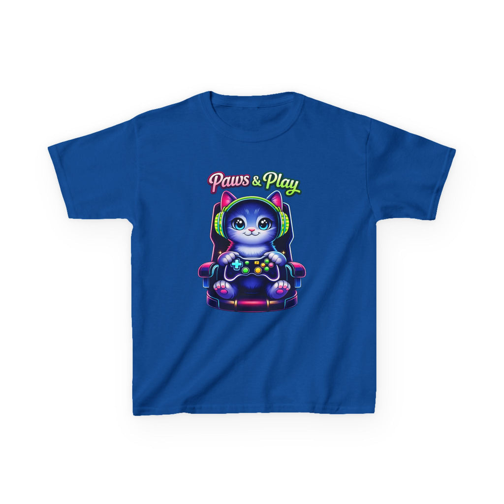 Kids Gamer T-Shirt – Cat Play & Pause Graphic Tee