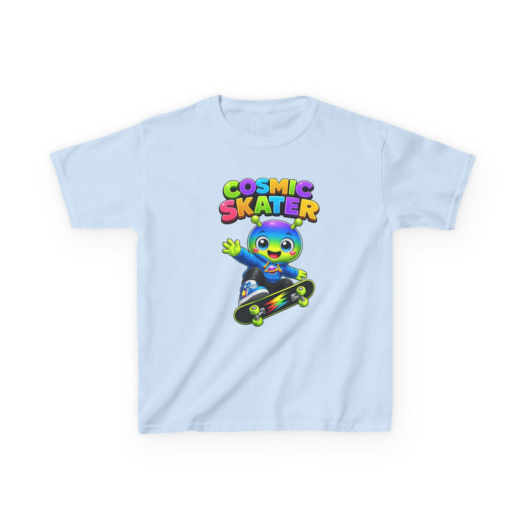 Kids Cosmic Skater T-Shirt — 'Cosmic Skater' Colorful Alien Skateboard Graphic Tee