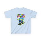 Kids Cosmic Skater T-Shirt — 'Cosmic Skater' Colorful Alien Skateboard Graphic Tee