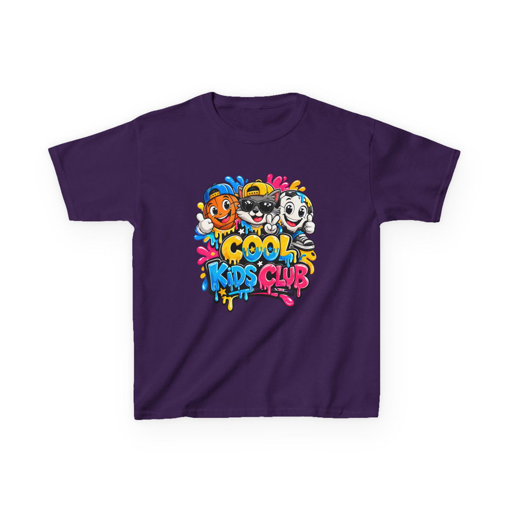 Kids Graphic T-Shirt — 'Cool Kids Club' Fun Cartoon Crew Tee