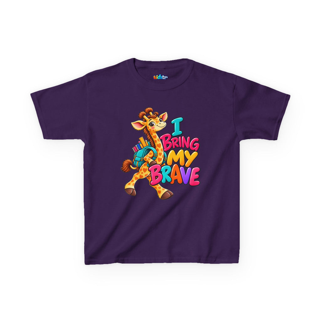 Kidxtr™ Kids Giraffe T-Shirt — 'I Bring My Brave' Inspirational Graphic Tee