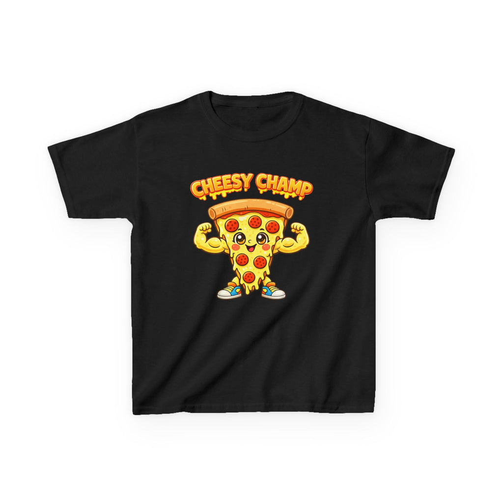 Kids Pizza T-Shirt — 'Cheesy Champ' Fun Food Graphic Tee