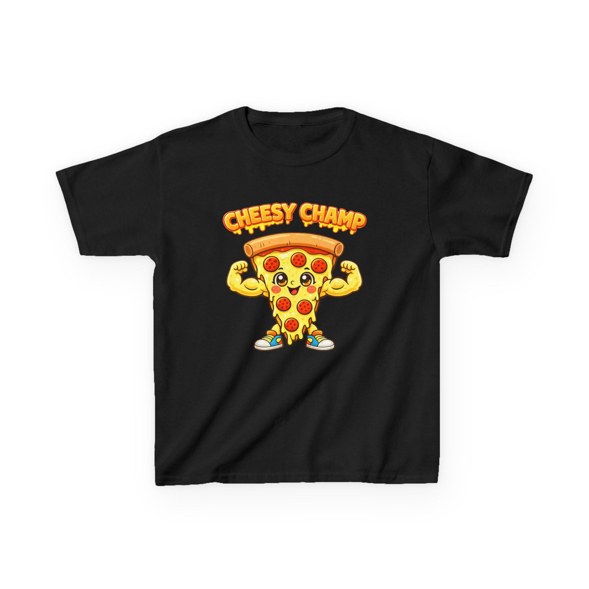 Kids Pizza T-Shirt — 'Cheesy Champ' Fun Food Graphic Tee