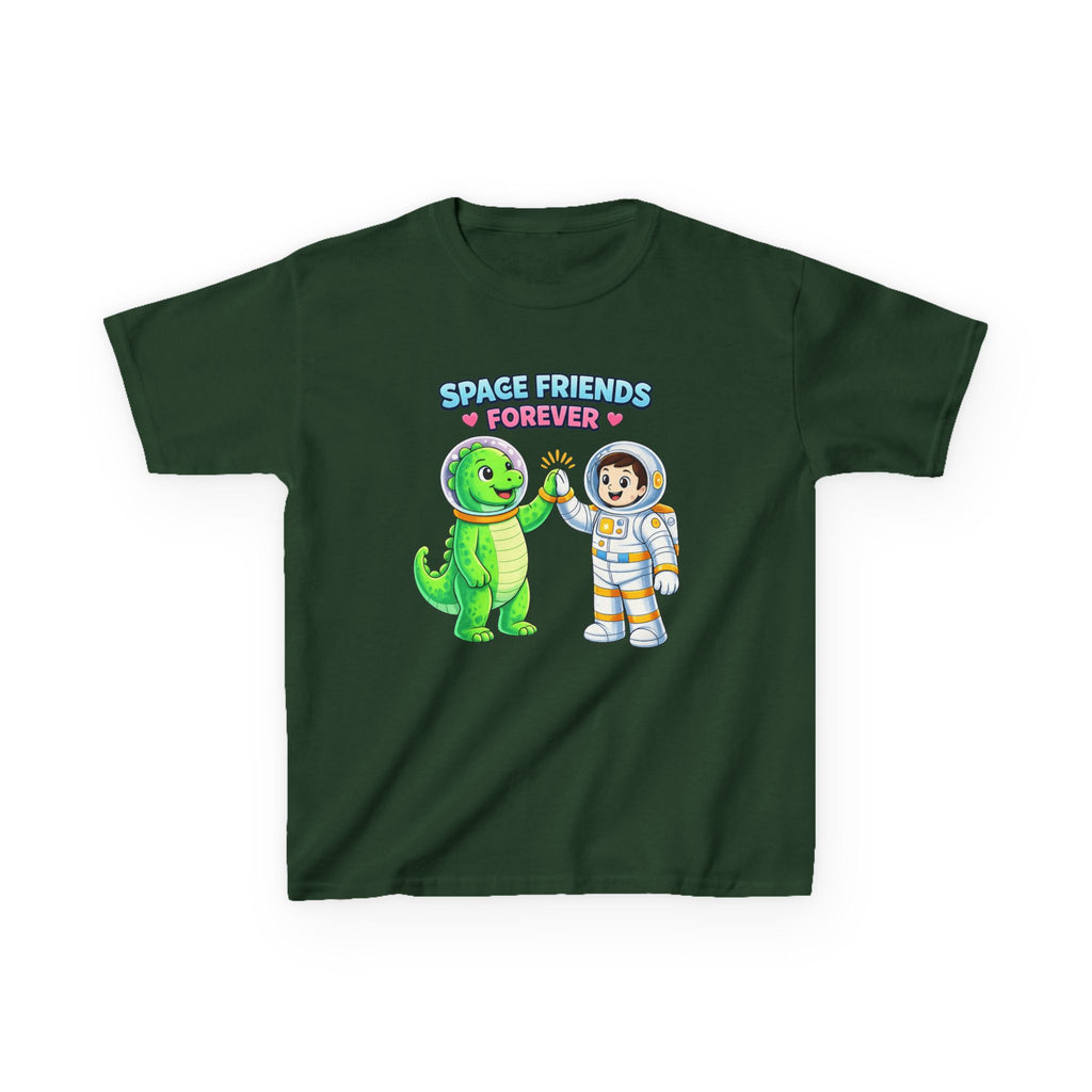 Kids Tee — "Space Friends Forever" Astronaut & Alien Graphic