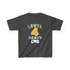 Kids Birthday Gaming T-Shirt — 'Level 4 Ready' Video Game Controller Graphic Tee