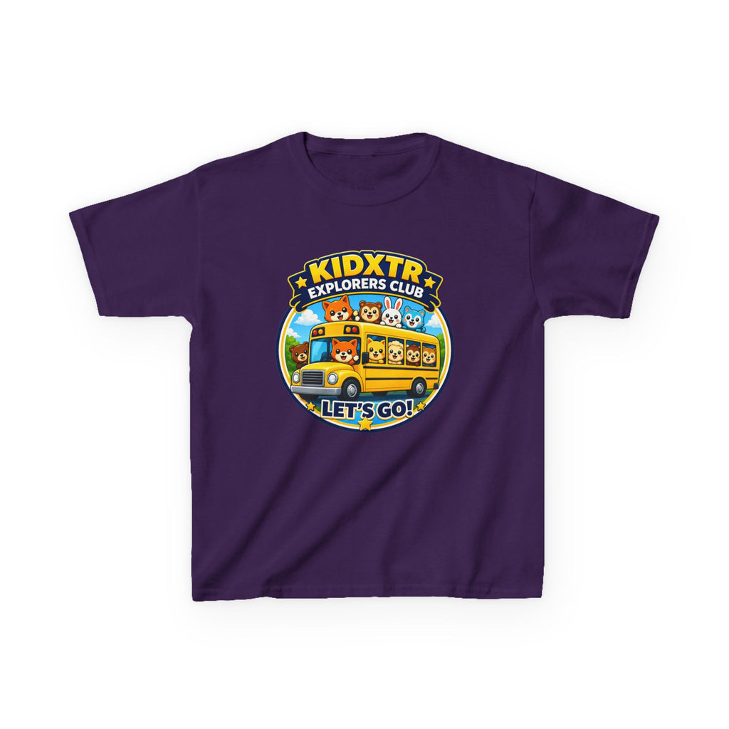 Kids School T-Shirt — 'Let’s Go!' KIDXTR Explorers Club Bus Graphic Tee