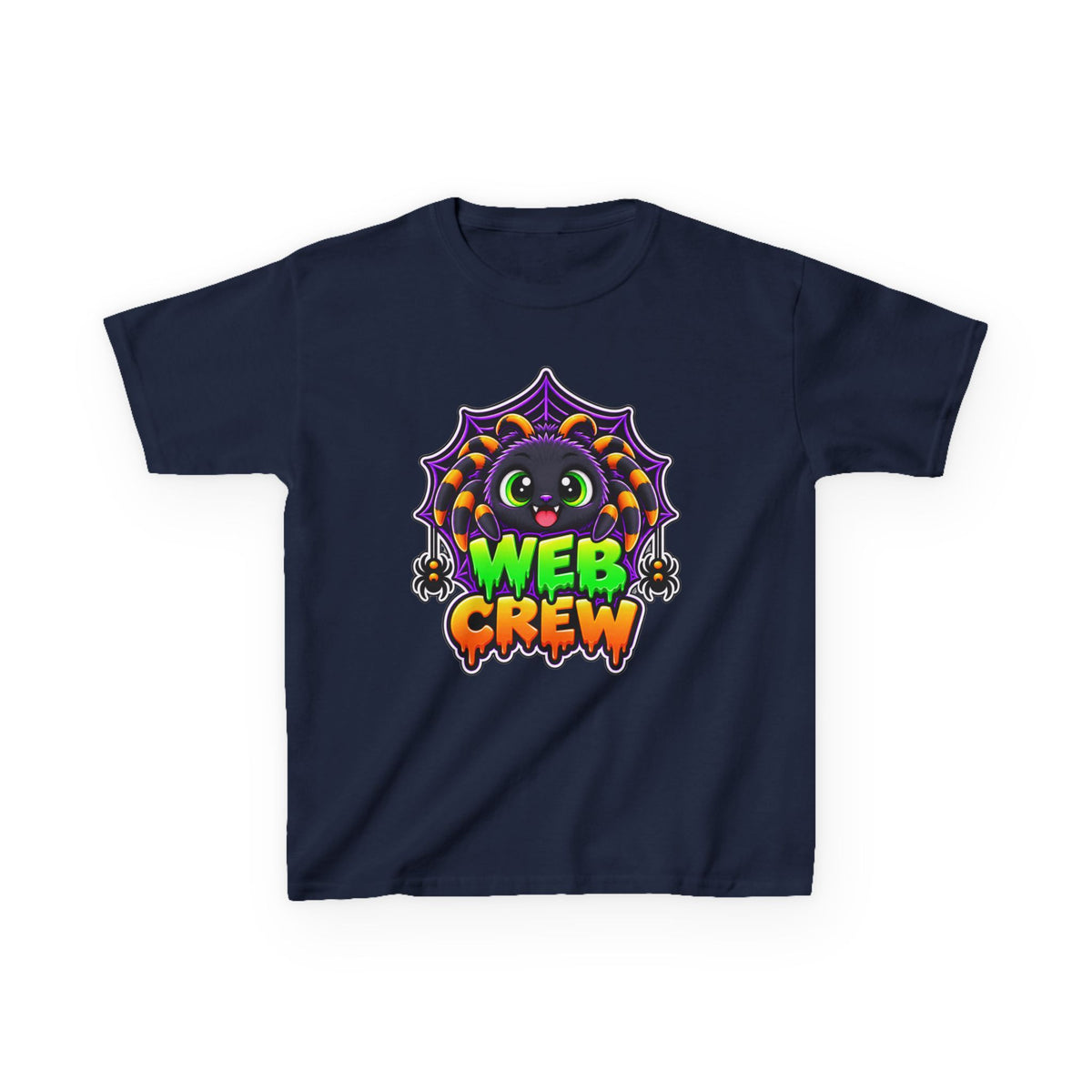 Kidxtr™ Kids Spider Web T-Shirt — 'Web Crew' Halloween Graphic Tee