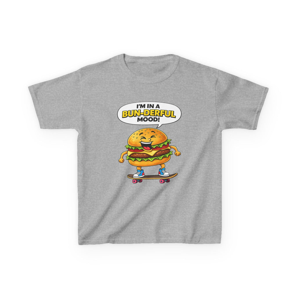 Kids Burger T-Shirt — 'Bun-derful Mood' Skateboard Graphic Tee