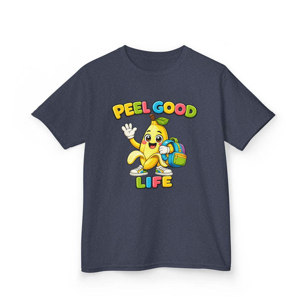 Kids Banana T-Shirt — 'Peel Good Life' Cartoon Banana Graphic Tee