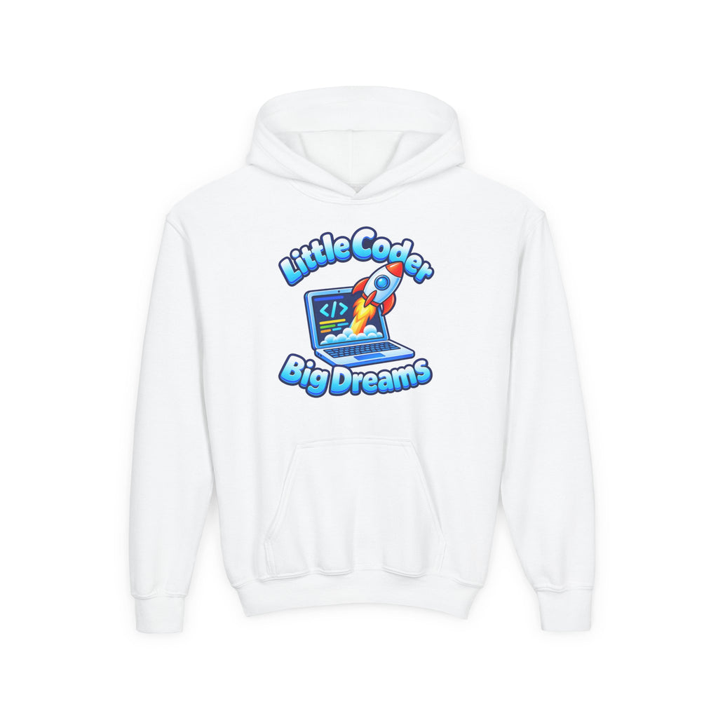 Kidxtr™ Kids Coder Hoodie — 'Little Coder, Big Dreams' Graphic Hoodie