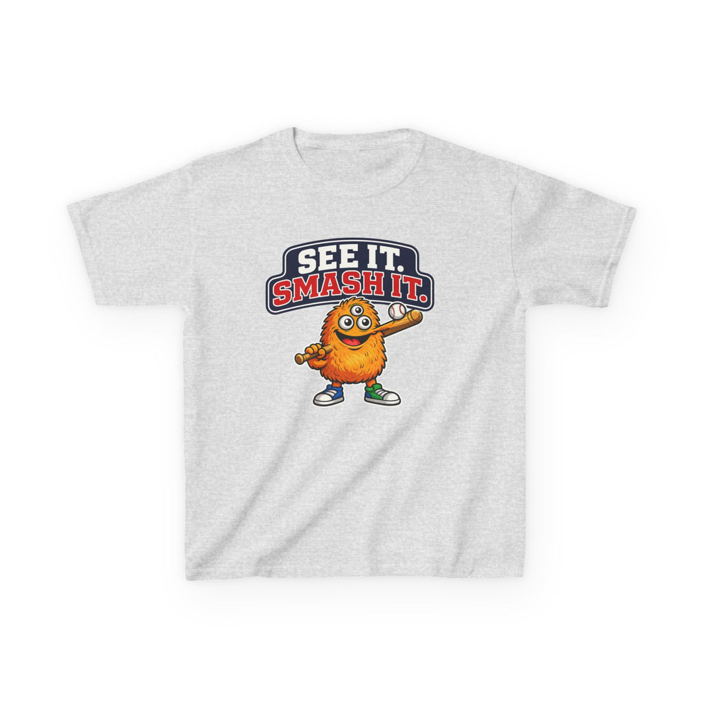 Kids Cookie T-Shirt — 'See It. Smash It.' Cartoon Cookie Character Graphic Tee