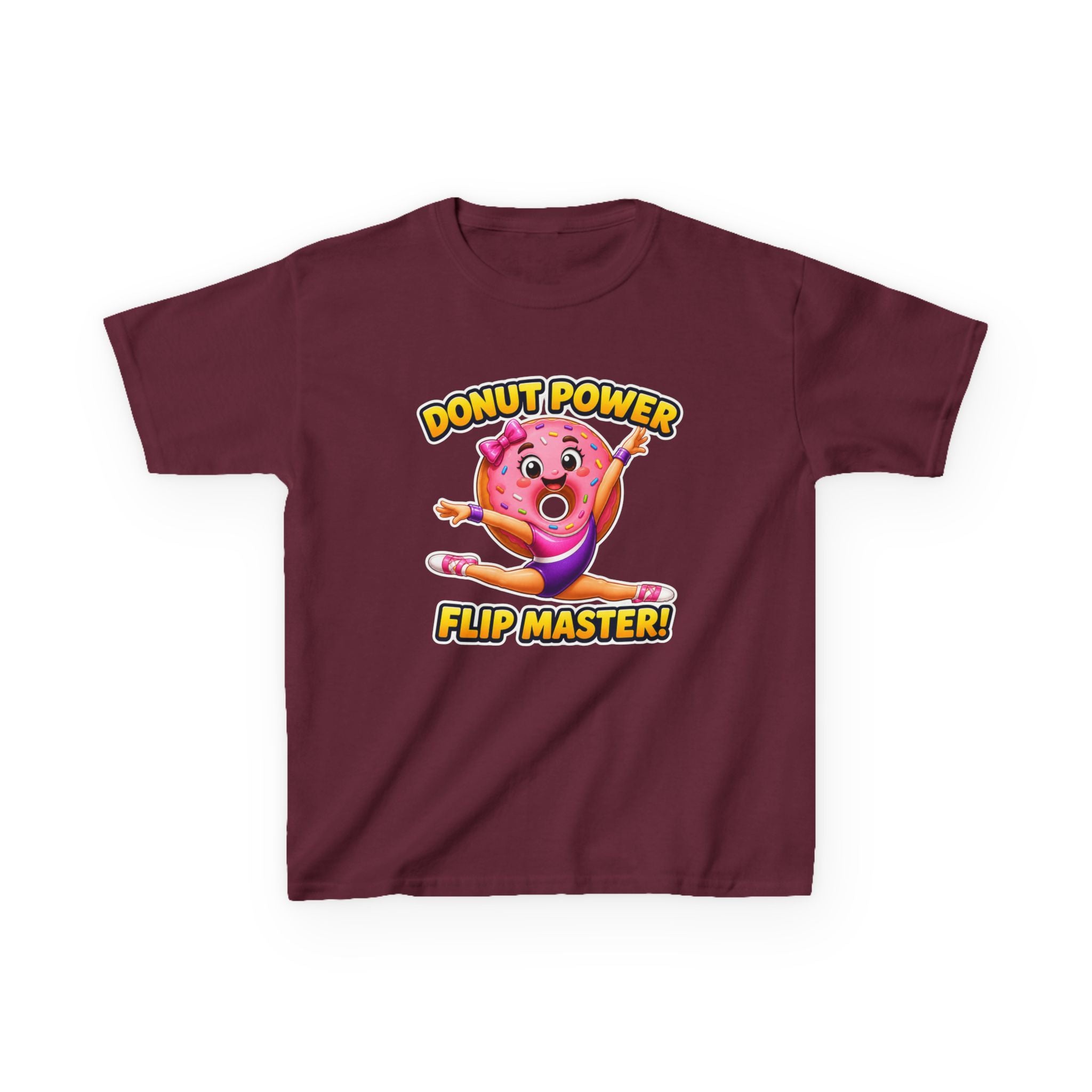 Kids Gymnastics T-Shirt — 'Donut Power' Flip Master Graphic Tee