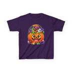Kidxtr™ Kids Pumpkin T-Shirt — 'Trick or Treat' Jack-O-Lantern Candy Basket Graphic Tee