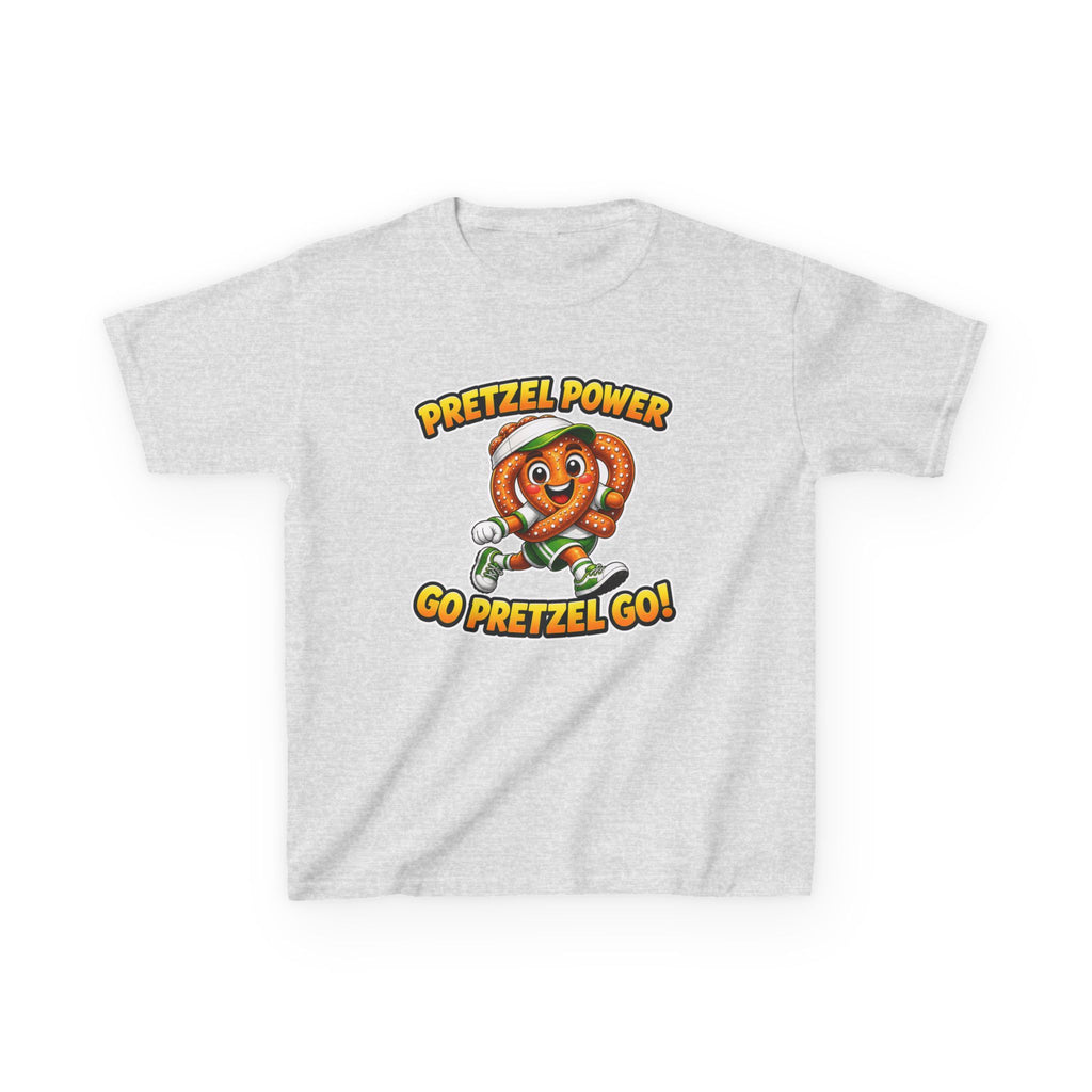Kids Pretzel T-Shirt — 'Pretzel Power' Go Pretzel Go Cute Snack Mascot Graphic Tee
