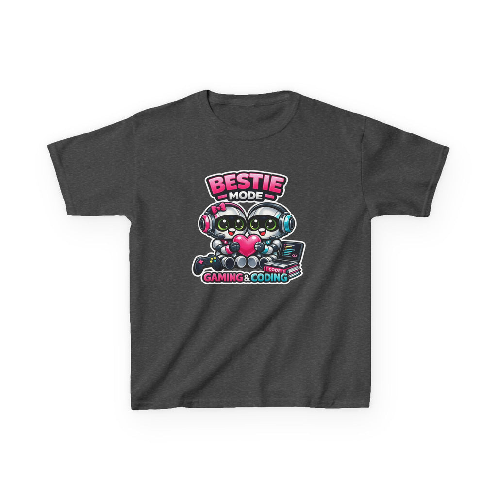 Kids Gaming T-Shirt — 'Bestie Mode' Cute Robot Friends Gaming & Coding Graphic Tee