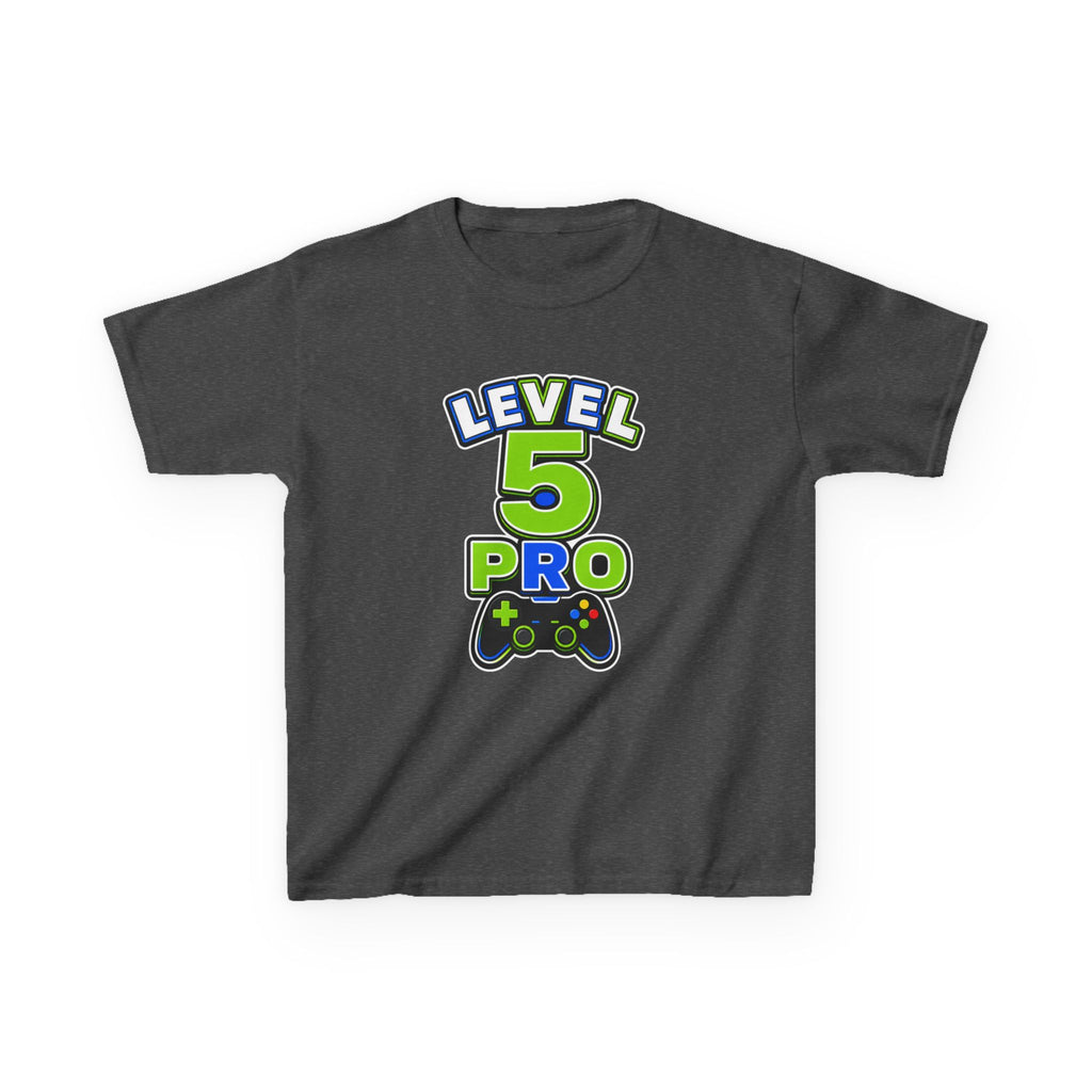 Kids Birthday Gaming T-Shirt — 'Level 5 Pro' Gamer Graphic Tee