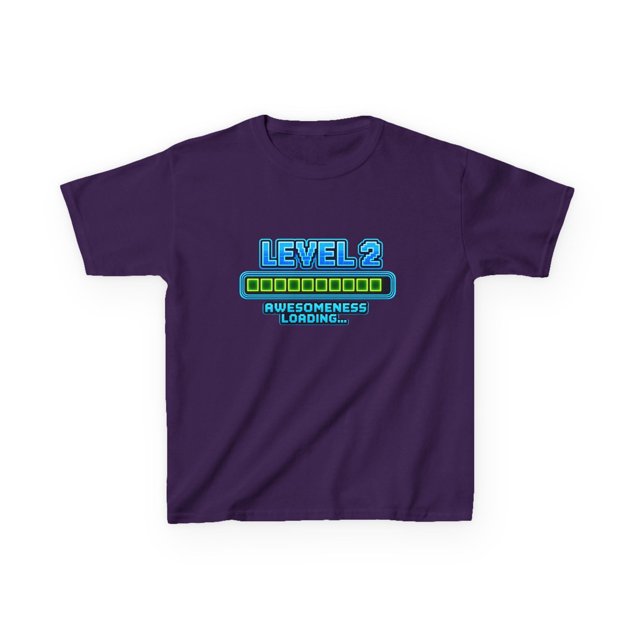 Kids Gaming T-Shirt — 'Level 2: Awesomeness Loading' Gamer Birthday Graphic Tee