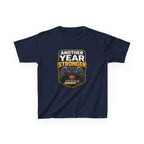 Kids Birthday T-Shirt — 'Another Year Stronger' +10 XP Level Up Graphic Tee