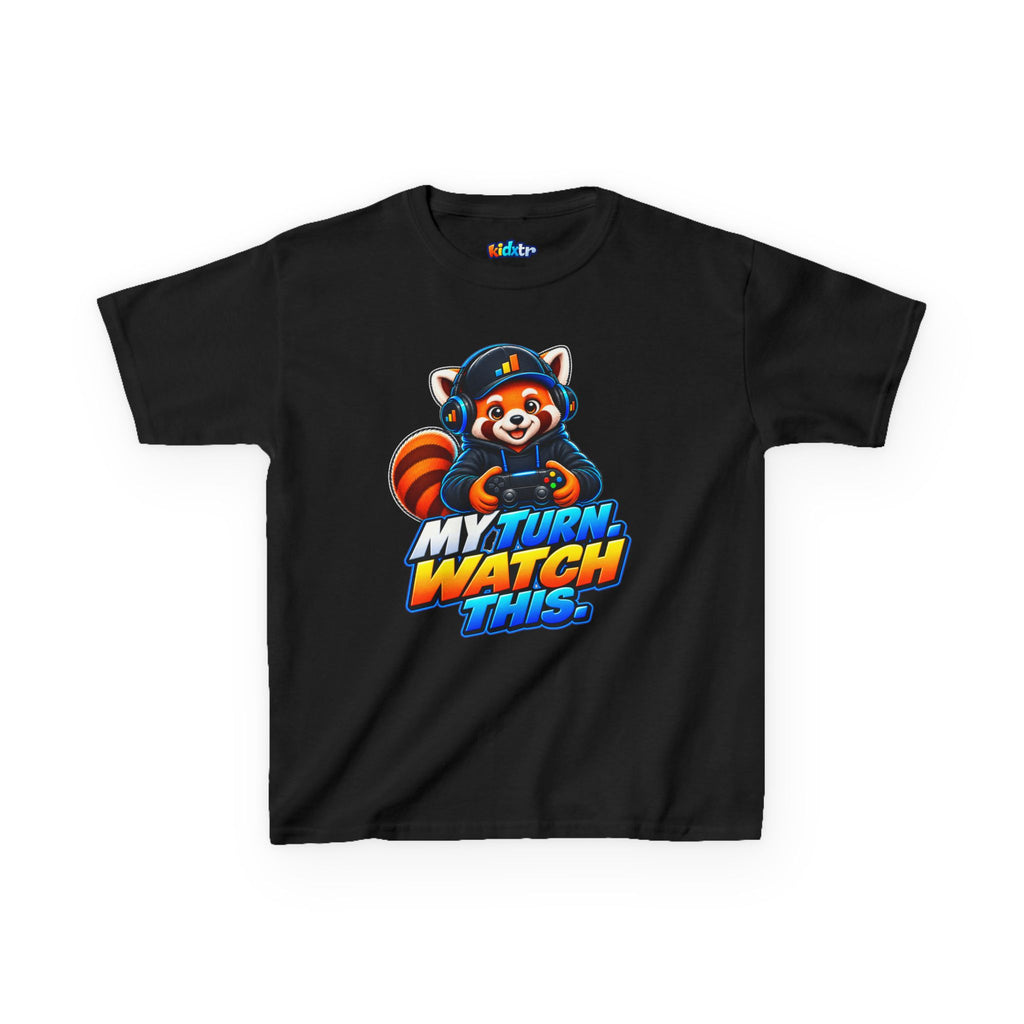 Kidxtr™ Kids Fox T-Shirt — 'My Turn, Watch This' Gaming Fox Graphic Tee