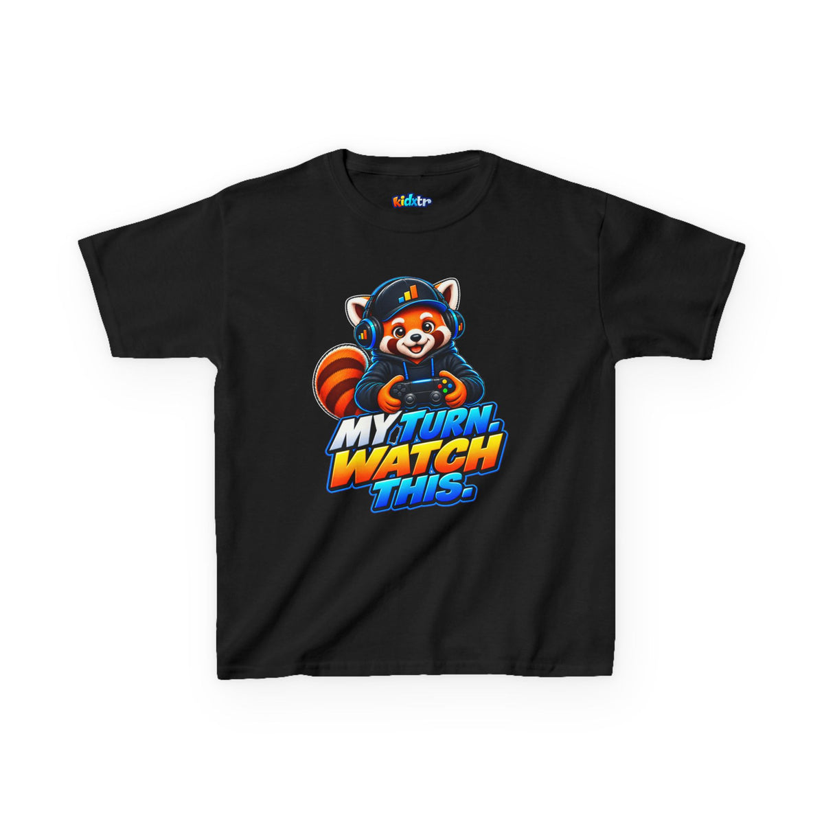 Kidxtr™ Kids Fox T-Shirt — 'My Turn, Watch This' Gaming Fox Graphic Tee