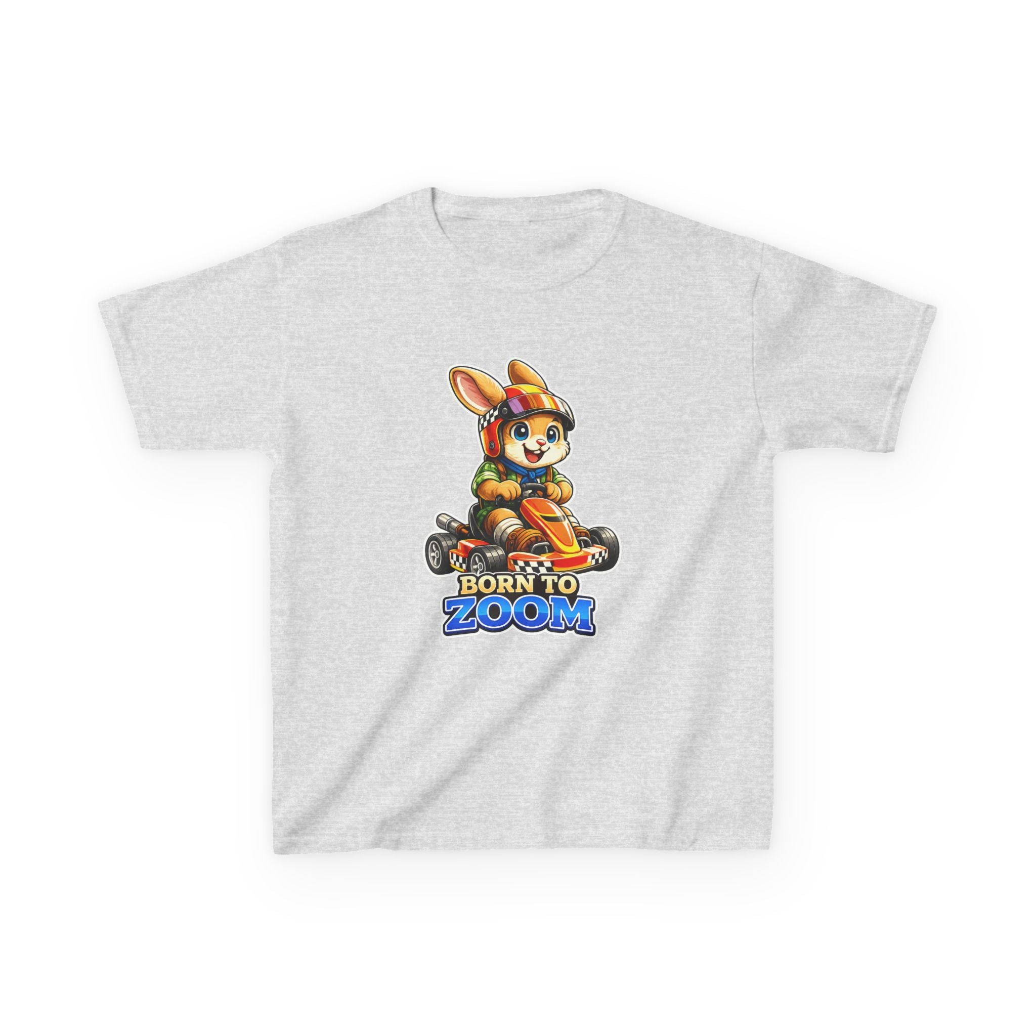 Kids Racing T-Shirt — 'Born to Zoom' Racing Bunny Graphic Tee