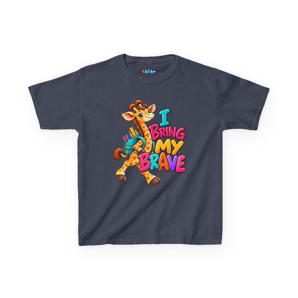 Kidxtr™ Kids Giraffe T-Shirt — 'I Bring My Brave' Inspirational Graphic Tee