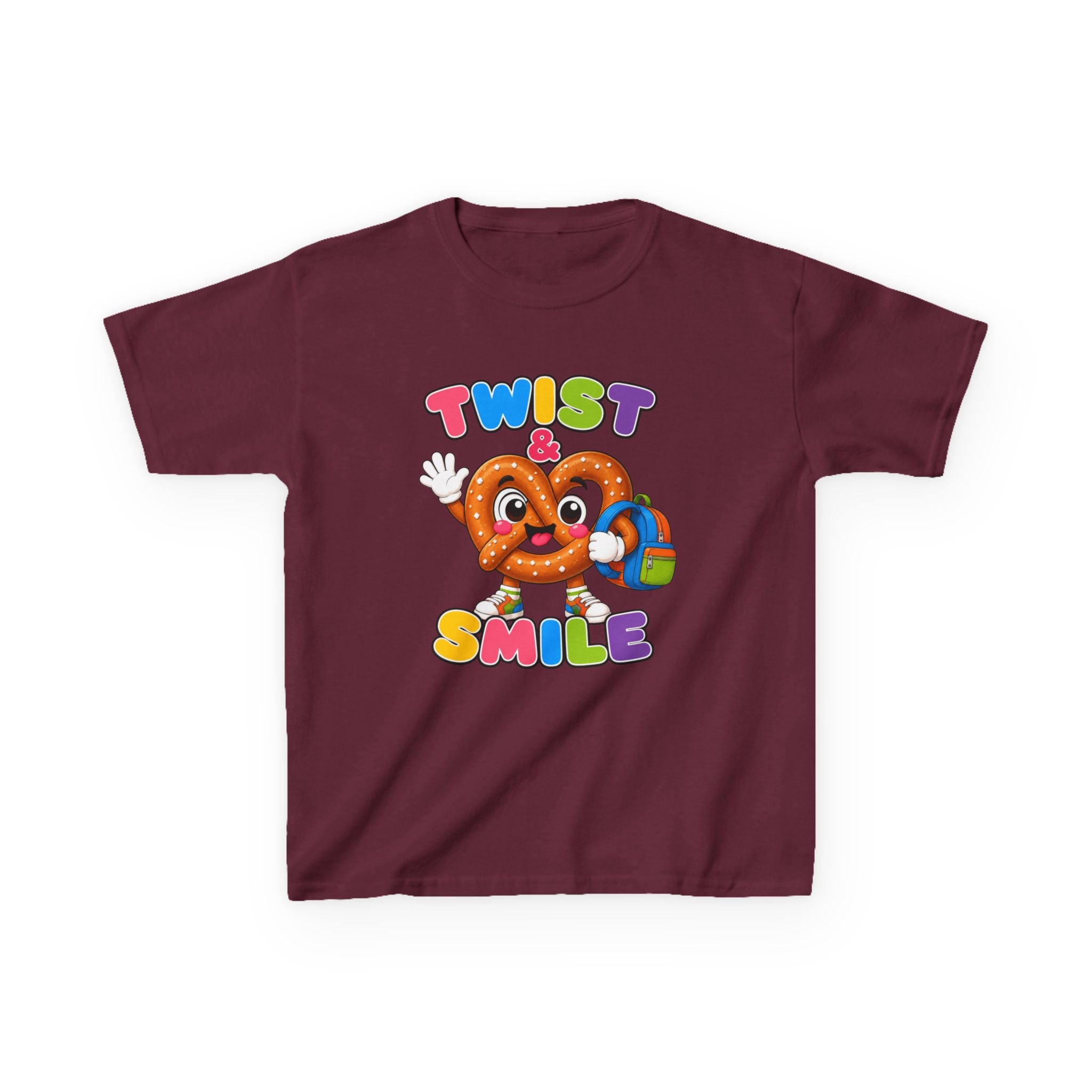 Kids T-Shirt — 'Twist & Smile' Cute Pretzel Graphic Tee for Children