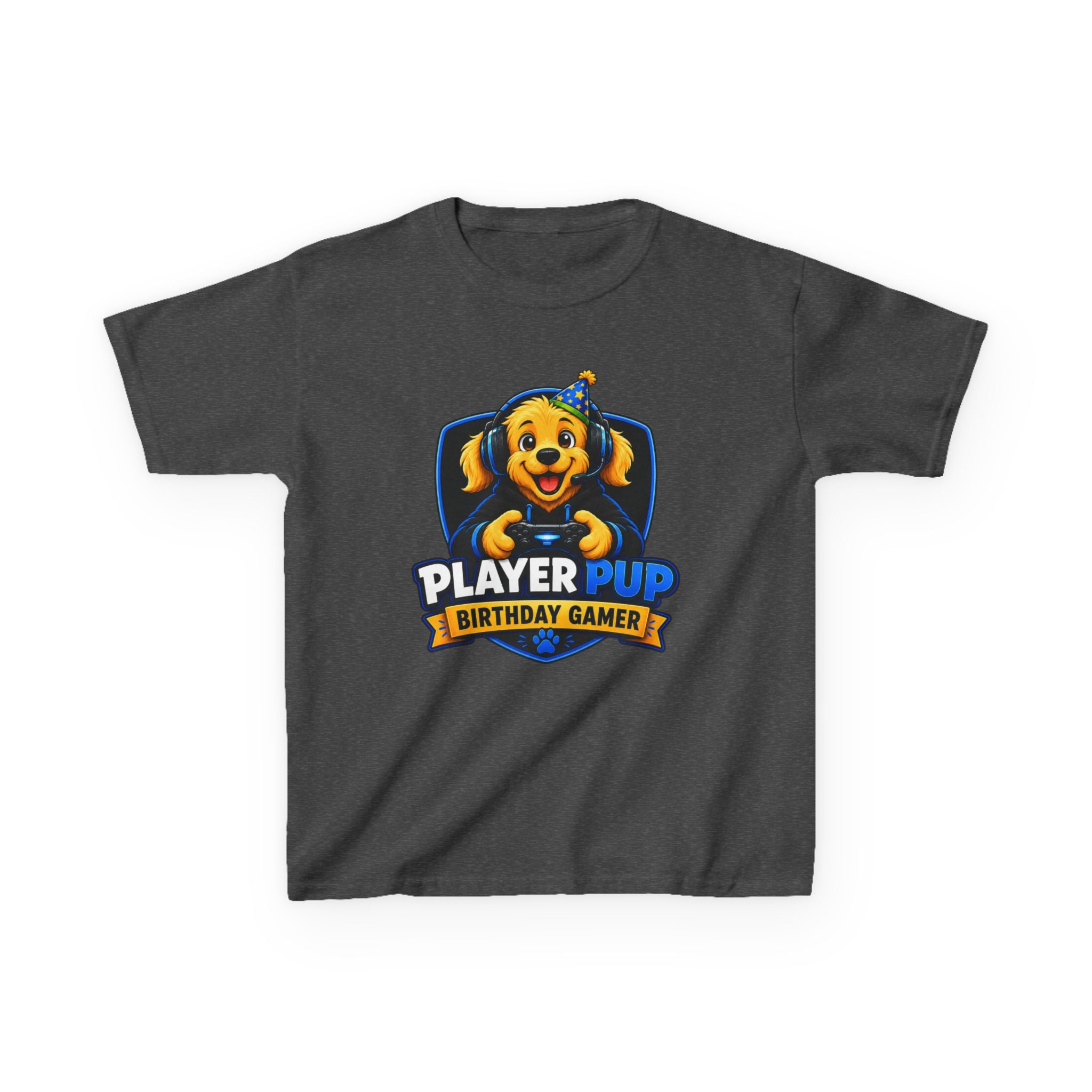 Kids T‑Shirt — "Player Pup" Birthday Gamer Graphic Tee