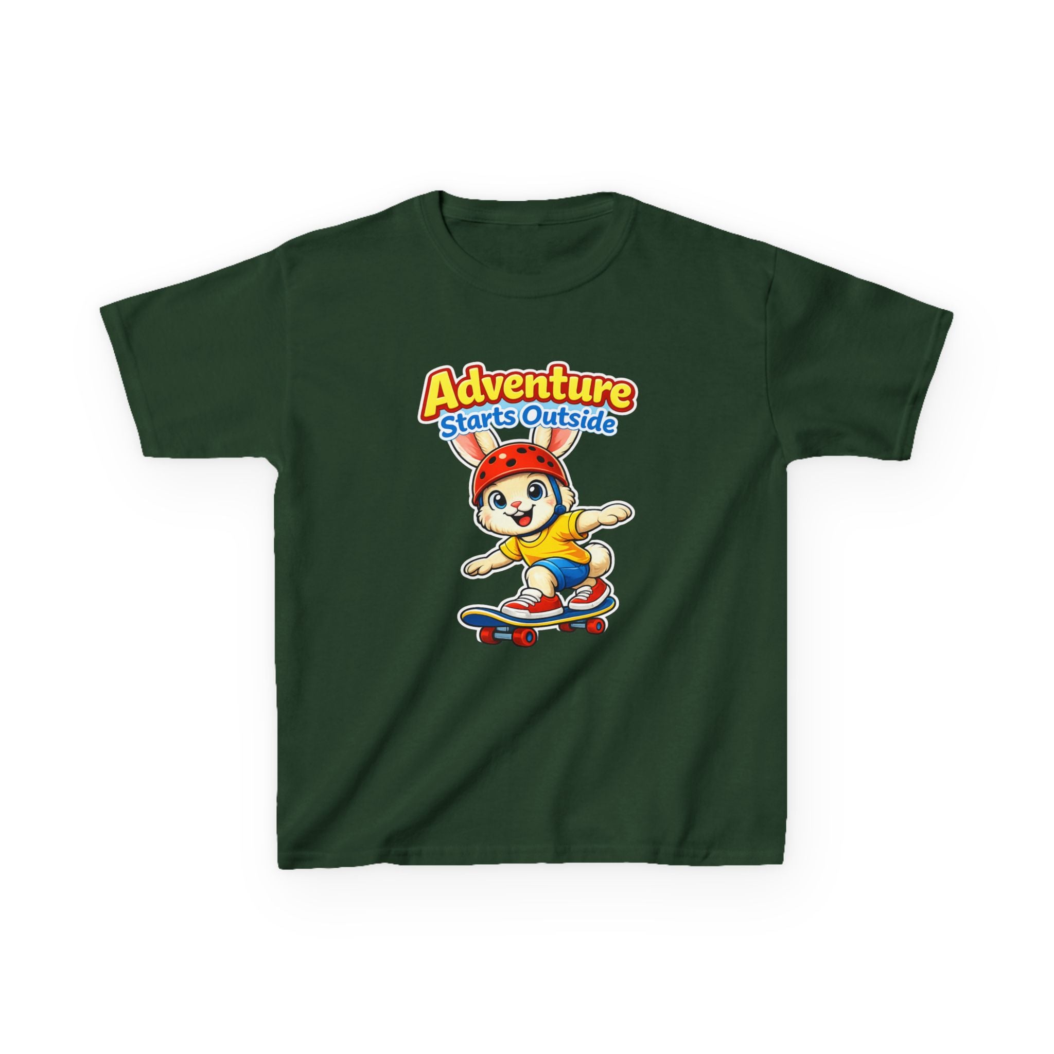 Kids Rabbit T-Shirt — 'Skate or Hop' Skateboarding Rabbit Graphic Tee