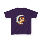 Kids Animal T-Shirt — 'Moon Snuggler' Cute Otter on Moon Graphic Tee