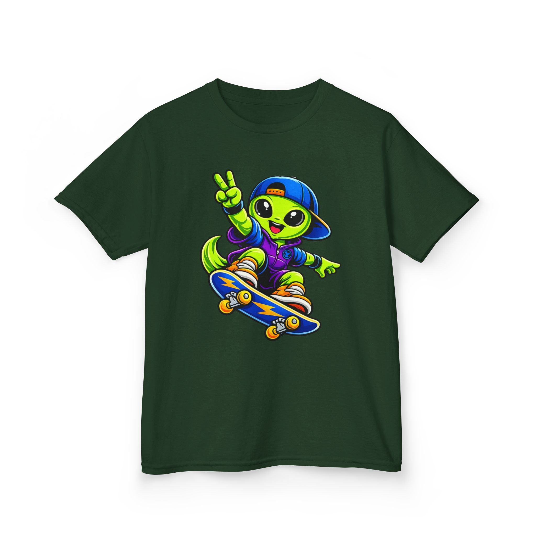 Kids Alien T-Shirt — 'Skate or Alien' Skateboard Graphic Tee
