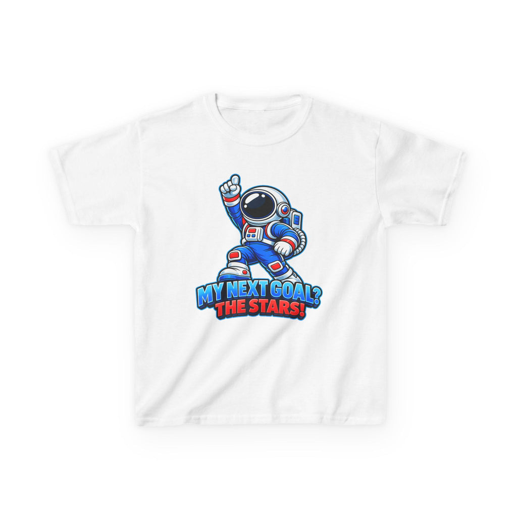 Kidxtr™ Kids Space T-Shirt — 'My Next Goal: The Stars' Astronaut Graphic Tee