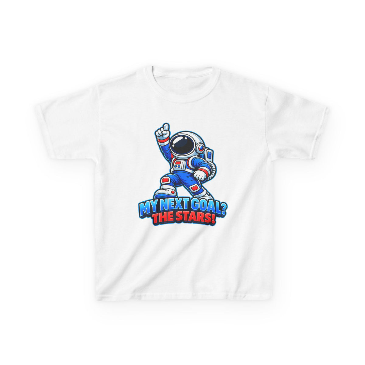 Kidxtr™ Kids Space T-Shirt — 'My Next Goal: The Stars' Astronaut Graphic Tee