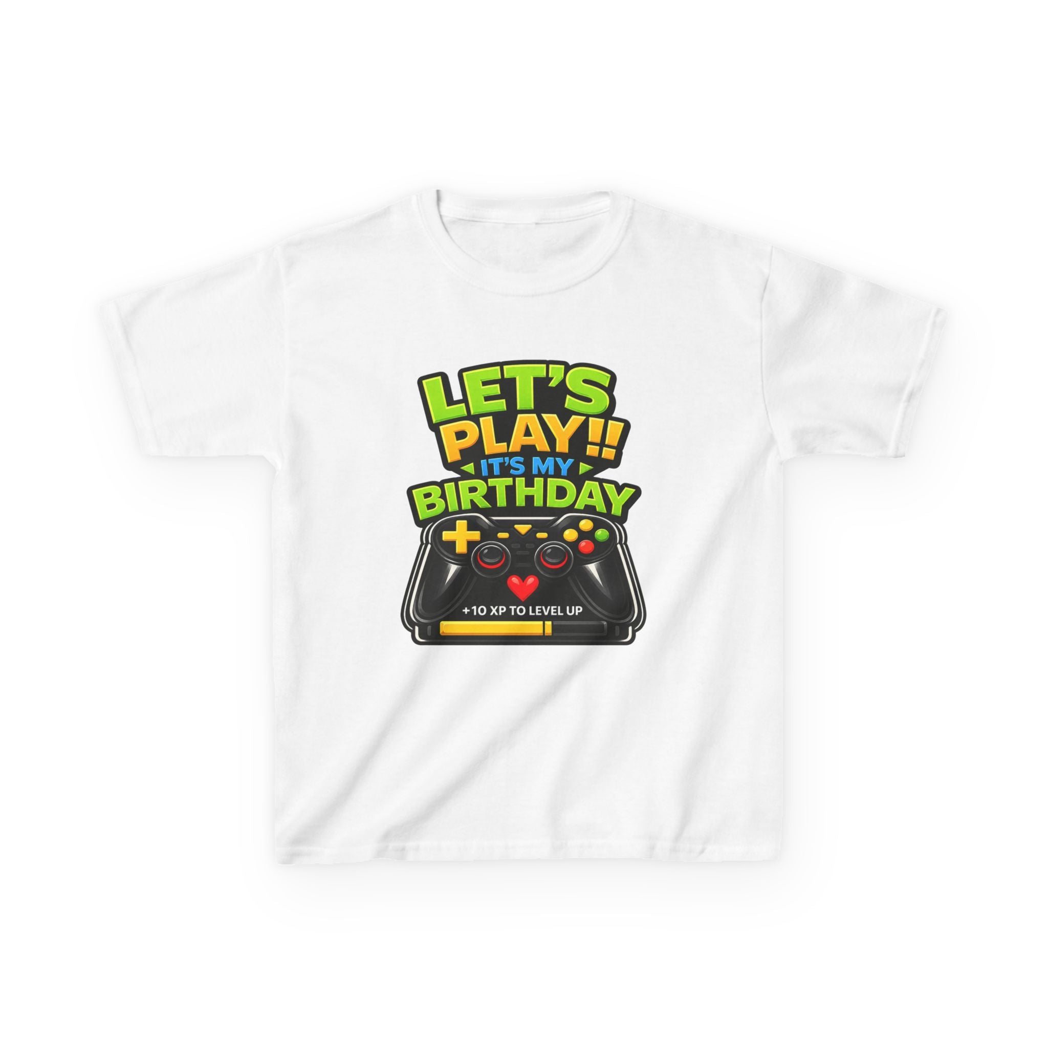 Kids Gaming T-Shirt — 'Let's Play! It's My Birthday' Video Game Controller Graphic Tee