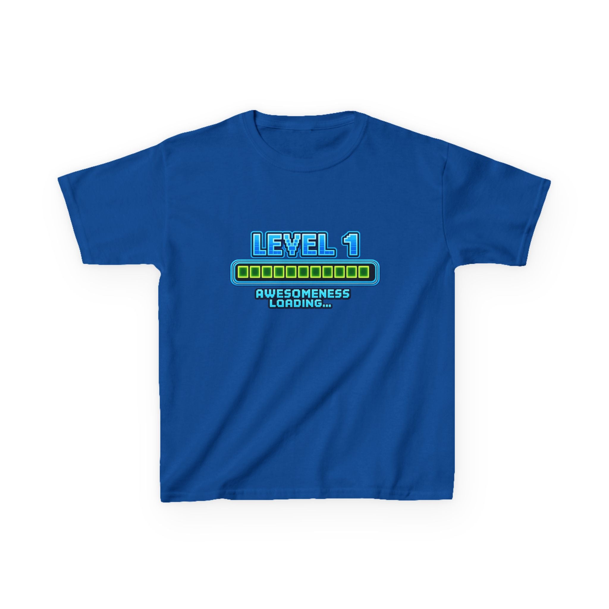 Kids Gaming T-Shirt — 'Level 1 Awesomeness Loading' Gamer Birthday Graphic Tee