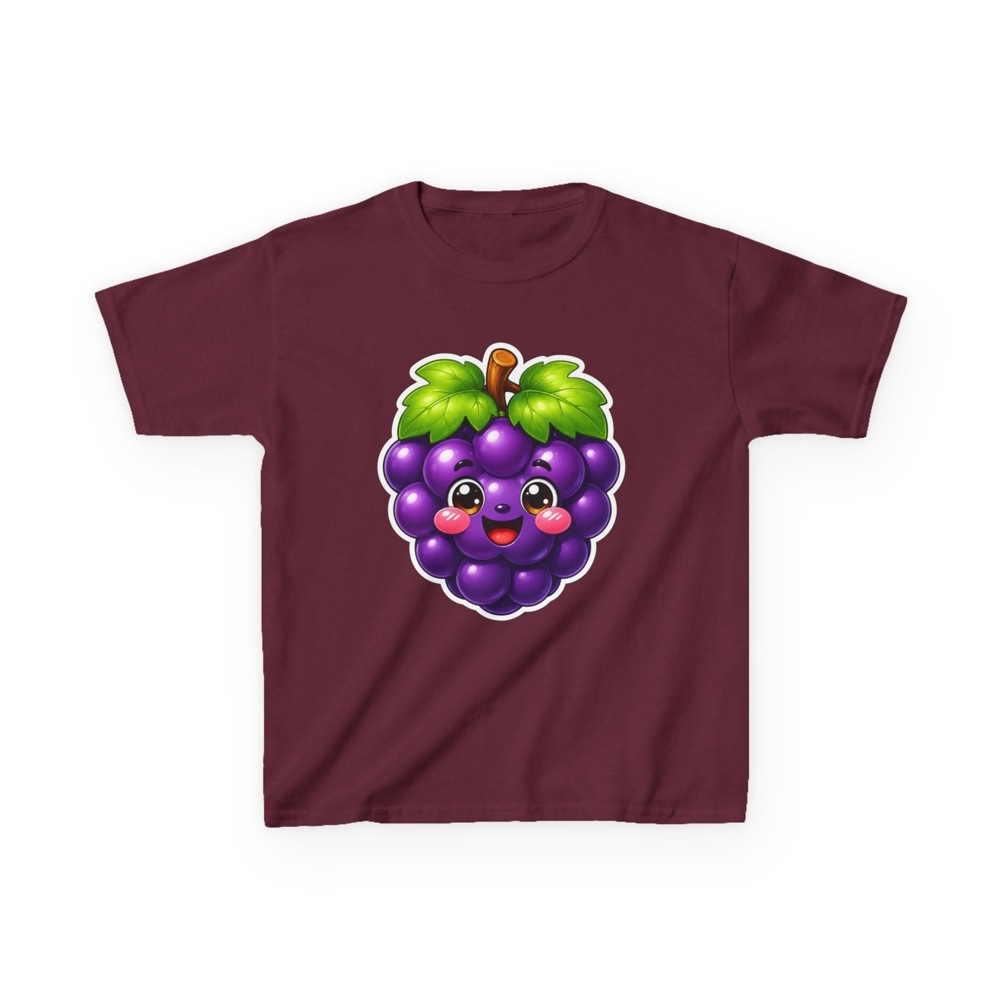 Kids Grape T-Shirt — 'Grape Vibes' Cute Kawaii Happy Grape Cartoon Graphic Tee