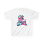 Kids Roller Skate T-Shirt — 'Roll With It' Cute Pink Roller Skate Graphic Tee