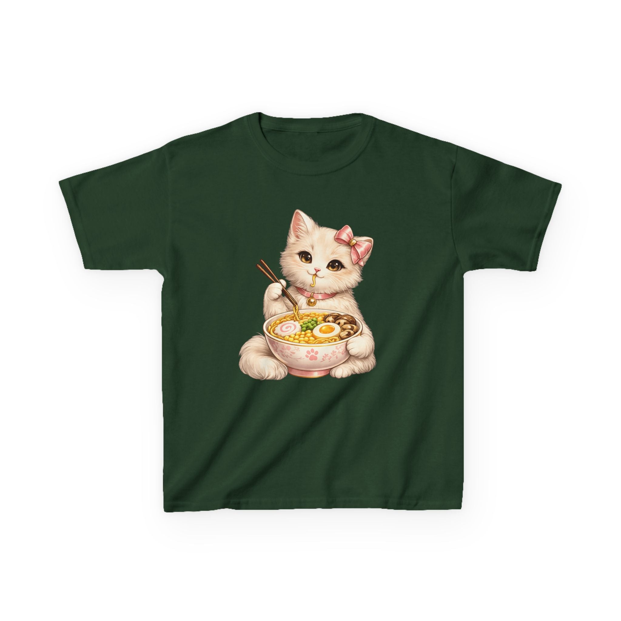 Kids Ramen T-Shirt — 'Ramen Lover' Cute Kitten Eating Ramen Graphic Tee
