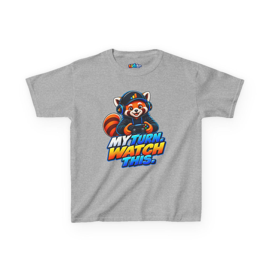 Kidxtr™ Kids Fox T-Shirt — 'My Turn, Watch This' Gaming Fox Graphic Tee