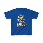 Kids Skateboarding Cat T-Shirt — 'Roll Into School' Back-to-School Graphic Tee