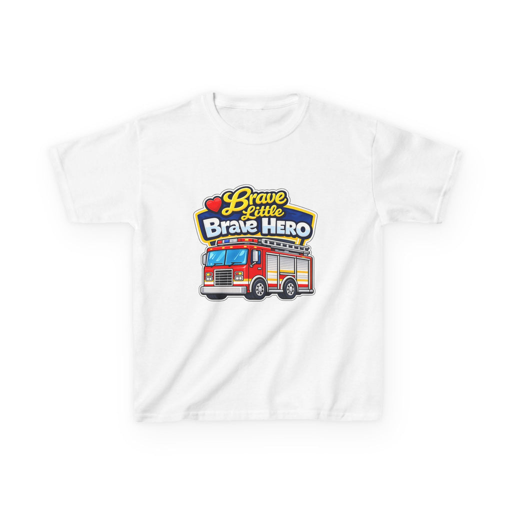 Kids Tee — "Brave Little Brave Hero" Firetruck Graphic